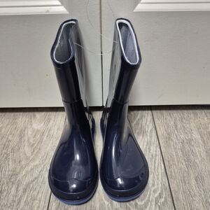 New George Kids Toddler Navy Rain Water Puddle Rubber Boots. Size 9/10
